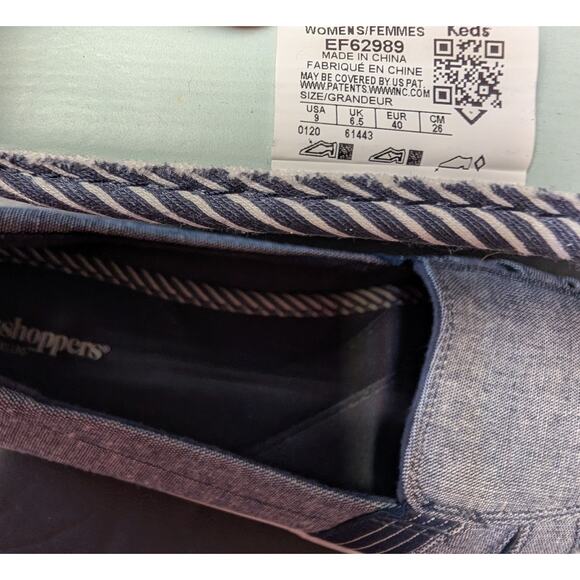 Grasshoppers Janis Fisherman Canvas Sneakers WOMENS 9 Blue White Slip On Cruise - Picture 10 of 11